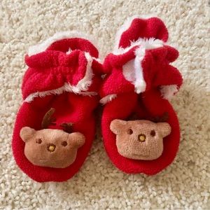 Reindeer baby booties